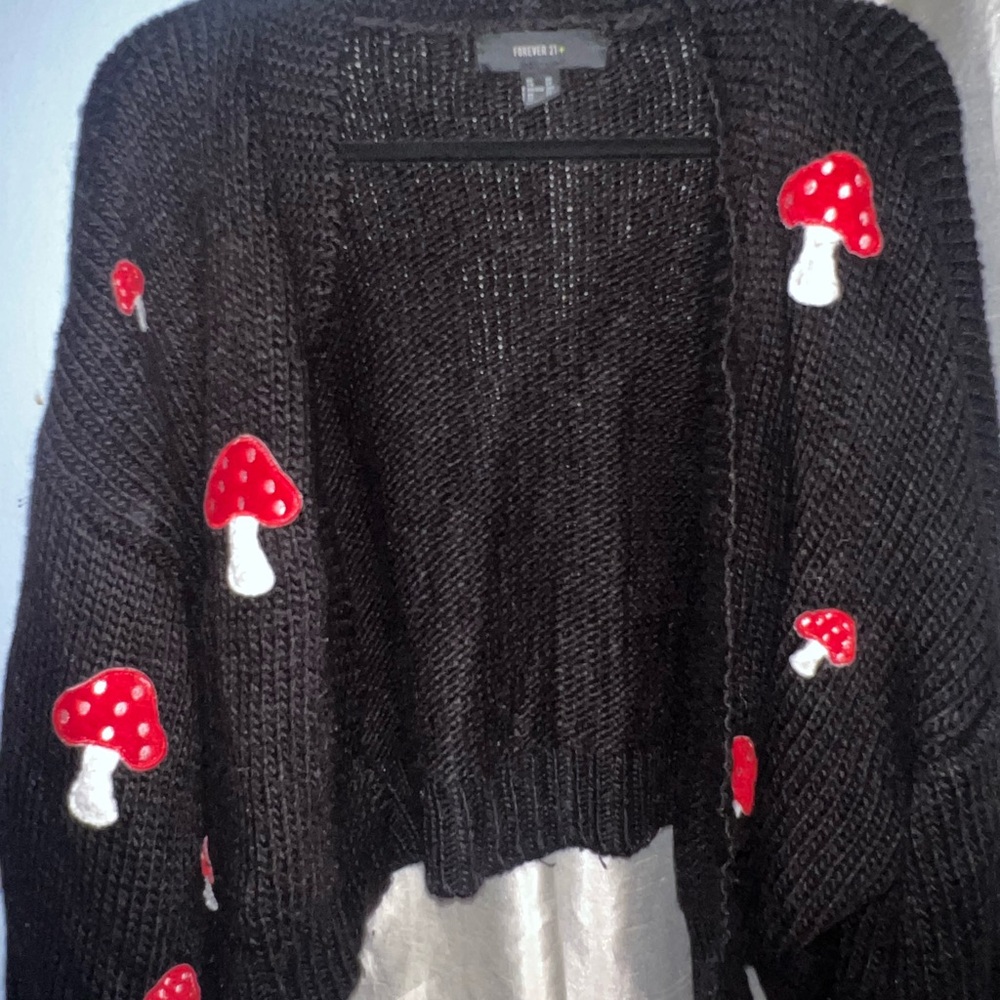 Forever 21+ Black Mushroom Cardigan